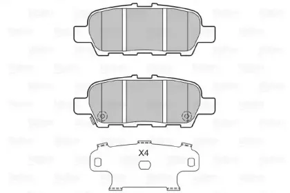 601331 VALEO Комплект тормозных колодок, дисковый тормоз