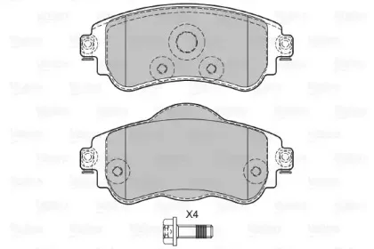 601293 VALEO Комплект тормозных колодок, дисковый тормоз