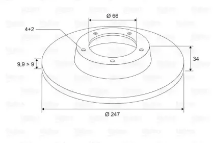 186200 VALEO Тормозной диск