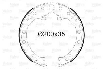 564154 VALEO Комплект тормозных колодок, стояночная тормозная система
