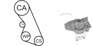 WPK-135901 AIRTEX Водяной насос + комплект зубчатого ремня