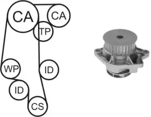 WPK-158102 AIRTEX Водяной насос + комплект зубчатого ремня