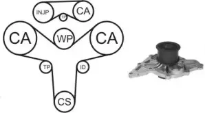 WPK-159601 AIRTEX Водяной насос + комплект зубчатого ремня