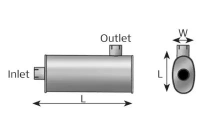 49371 DINEX Средний глушитель выхлопных газов, универсальный