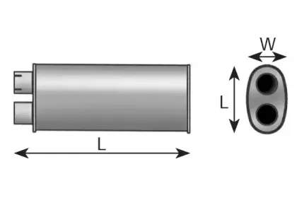 50425 DINEX Средний глушитель выхлопных газов, универсальный