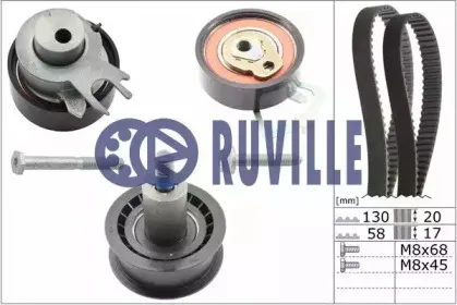 5545652 RUVILLE Комплект роликов, зубчатый ремень