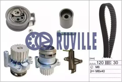 55494731 RUVILLE Водяной насос + комплект зубчатого ремня