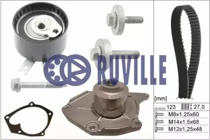 55581702 RUVILLE Водяной насос + комплект зубчатого ремня