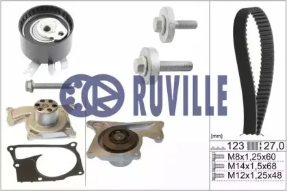 55581703 RUVILLE Водяной насос + комплект зубчатого ремня