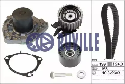 55898711 RUVILLE Водяной насос + комплект зубчатого ремня