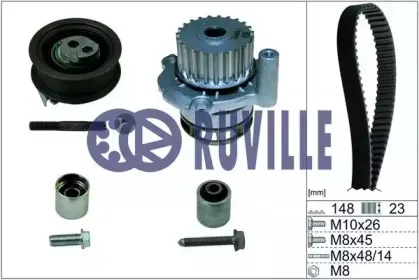 56368701 RUVILLE Водяной насос + комплект зубчатого ремня