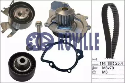 56658701 RUVILLE Водяной насос + комплект зубчатого ремня