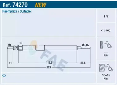 74270 FAE Свеча накаливания