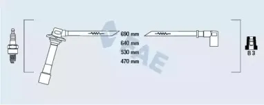 83641 FAE Комплект проводов зажигания