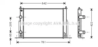 FT2244 AVA QUALITY COOLING Радиатор, охлаждение двигателя