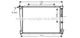 HY2255 AVA QUALITY COOLING Радиатор, охлаждение двигателя