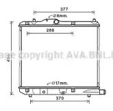 OLA2590 AVA QUALITY COOLING Радиатор, охлаждение двигателя