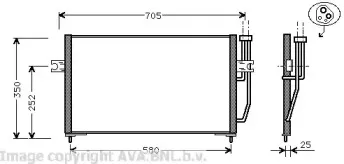 VO5128 AVA QUALITY COOLING Конденсатор, кондиционер