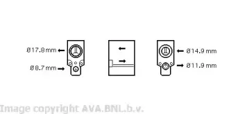 VW1076 AVA QUALITY COOLING Расширительный клапан, кондиционер