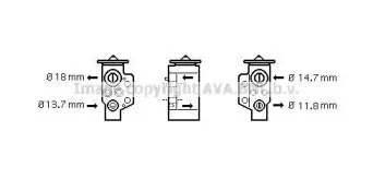 VW1243 AVA QUALITY COOLING Расширительный клапан, кондиционер