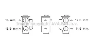 VW1367 AVA QUALITY COOLING Расширительный клапан, кондиционер