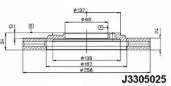 J3305025 NIPPARTS Тормозной диск