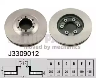 J3309012 NIPPARTS Тормозной диск