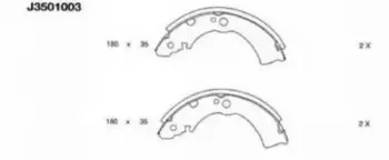 J3501003 NIPPARTS Комплект тормозных колодок