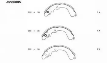 J3505005 NIPPARTS Комплект тормозных колодок