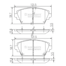 J3601072 NIPPARTS Комплект тормозных колодок, дисковый тормоз