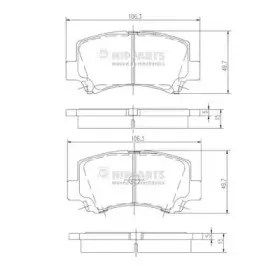 J3608018 NIPPARTS Комплект тормозных колодок, дисковый тормоз