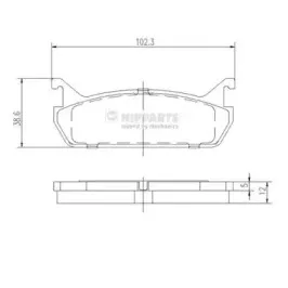 J3616001 NIPPARTS Комплект тормозных колодок, дисковый тормоз