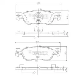 J3619000 NIPPARTS Комплект тормозных колодок, дисковый тормоз