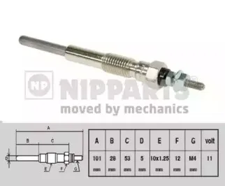 J5712007 NIPPARTS Свеча накаливания