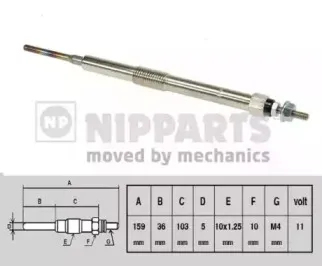 J5712019 NIPPARTS Свеча накаливания