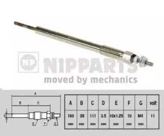 J5712024 NIPPARTS Свеча накаливания