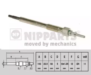 J5714001 NIPPARTS Свеча накаливания