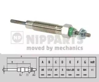 J5715004 NIPPARTS Свеча накаливания