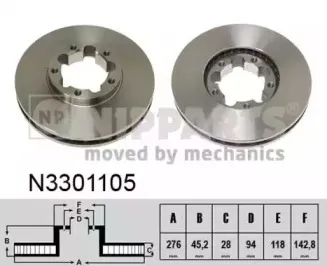 N3301105 NIPPARTS Тормозной диск