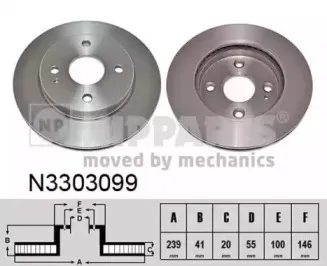 N3303099 NIPPARTS Тормозной диск