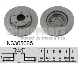 N3305065 NIPPARTS Тормозной диск