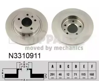 N3310911 NIPPARTS Тормозной диск