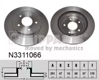 N3311066 NIPPARTS Тормозной диск