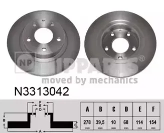 N3313042 NIPPARTS Тормозной диск