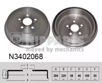 N3402068 NIPPARTS Тормозной барабан