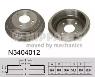 N3404012 NIPPARTS Тормозной барабан