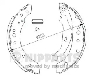 N3505043 NIPPARTS Комплект тормозных колодок