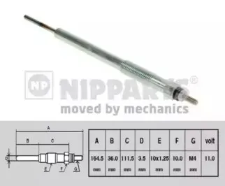 N5710304 NIPPARTS Свеча накаливания