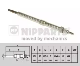 N5711031 NIPPARTS Свеча накаливания