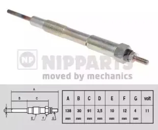 N5713016 NIPPARTS Свеча накаливания